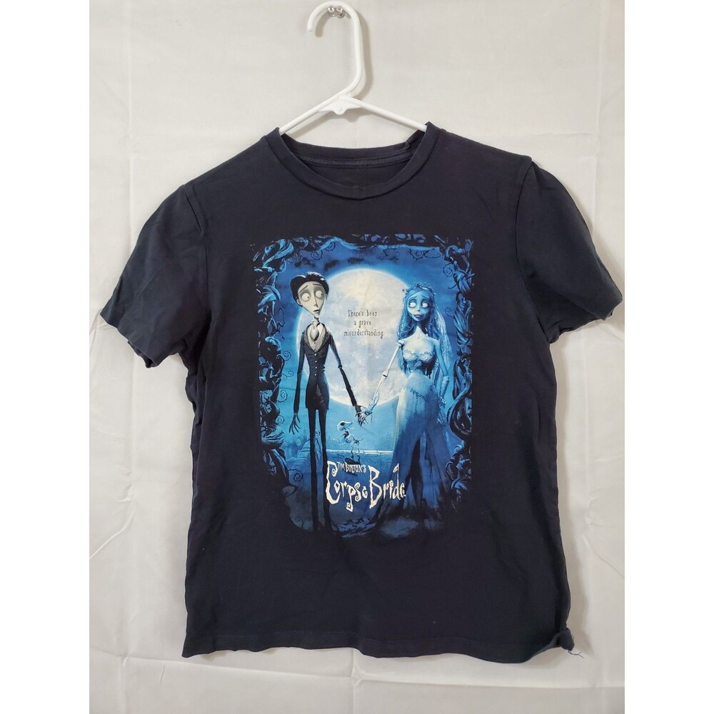 The Corpse Bride Black Cotton T-Shirt Size XS Tim Burton Grave Misunderstanding